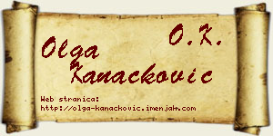 Olga Kanačković vizit kartica
